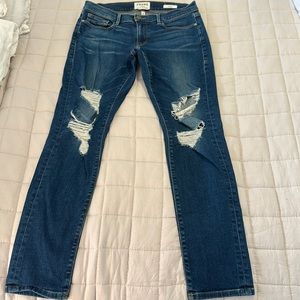 Frame, distressed blue jean, 26
